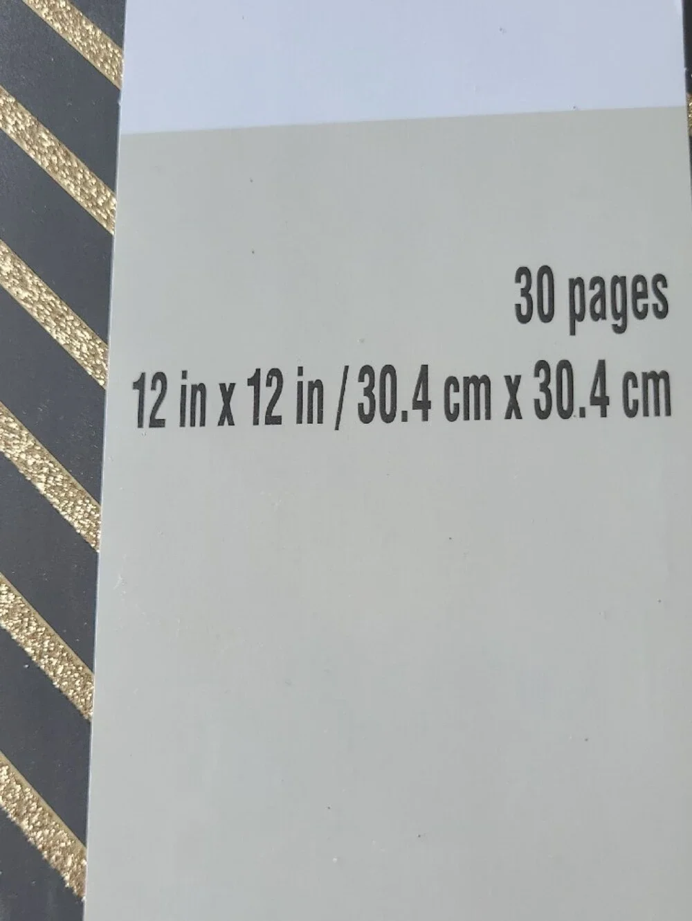 NWT-Recollections Black and Gold Diagonal Stripe Scrapbook Album